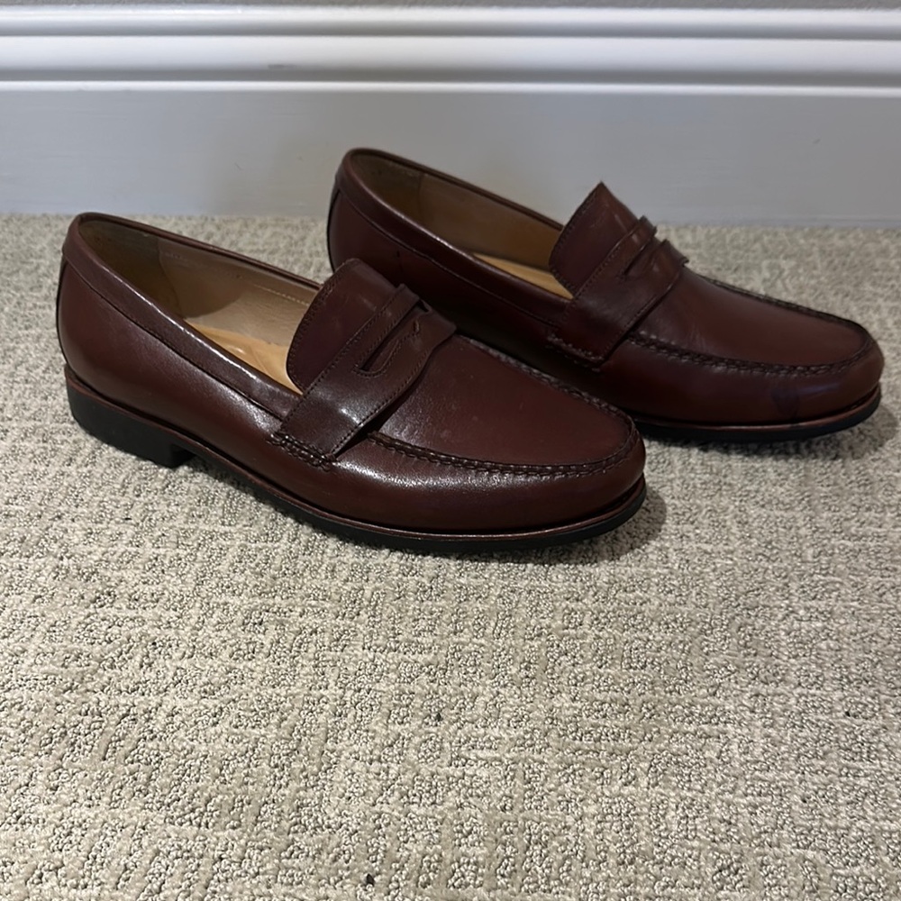 Johnston & Murphy sheepskin Classic Brown Leather Loafers